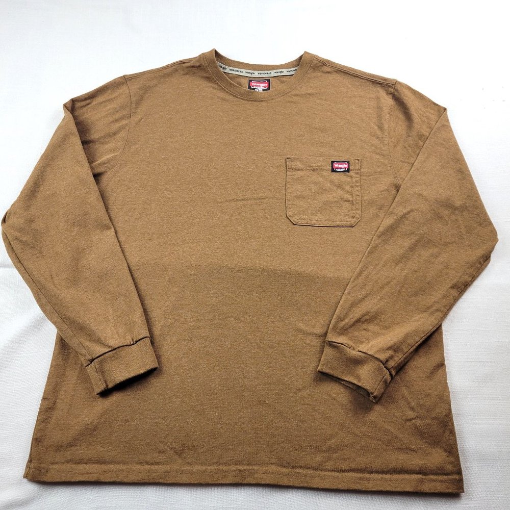 WRANGLER Camel Brown Workwear Long Sleeve Shirt - XL (46-48)